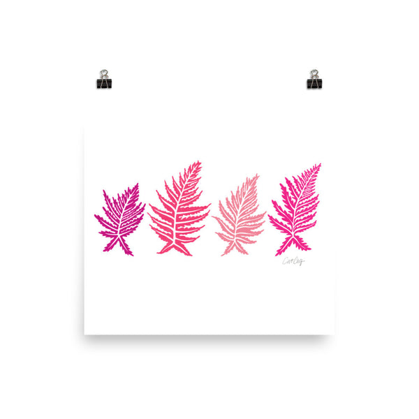 Inked Ferns – Pink Ombré Ink • Art Print