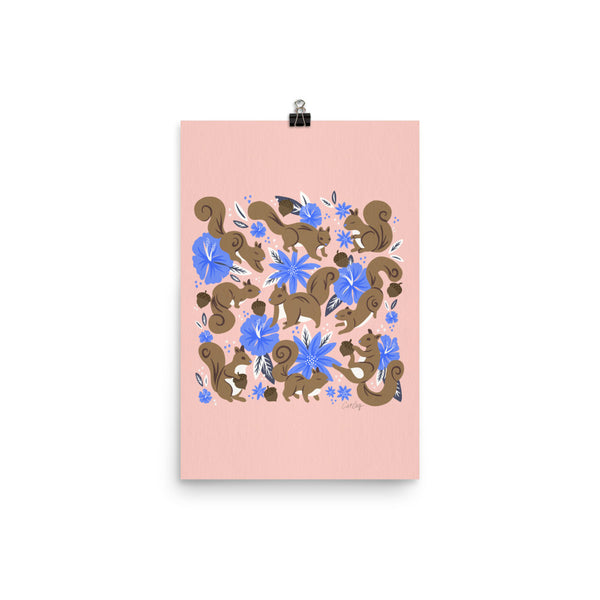 Squirrels & Blooms – Tawny & Blue