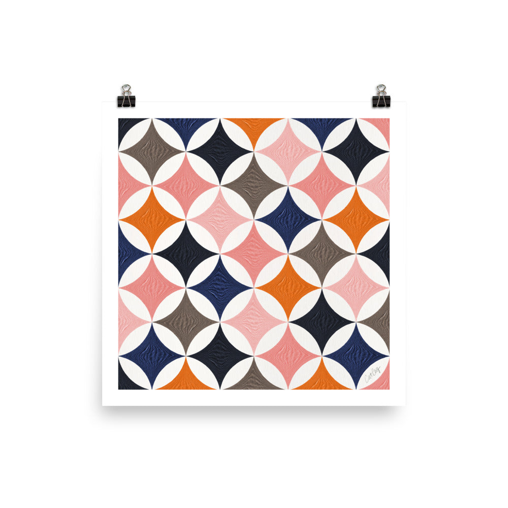 Eclipse Pattern - Blush & Blue