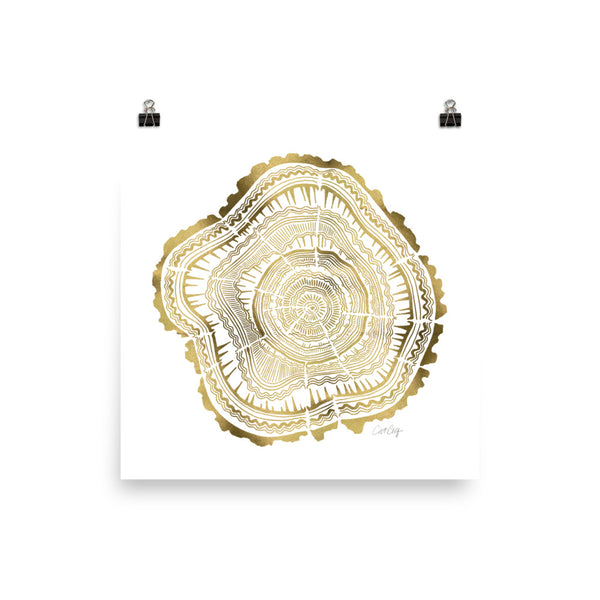 Tree Rings – Gold Palette • Art Print