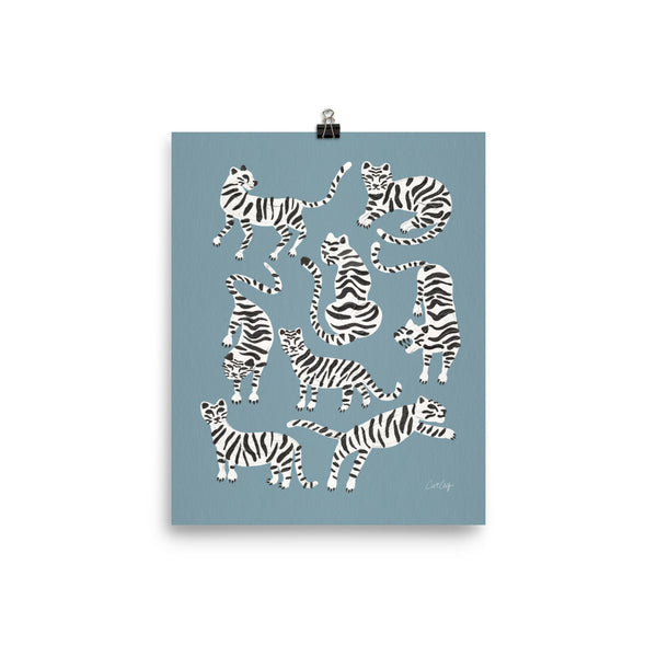 Tiger Collection - White on Blue