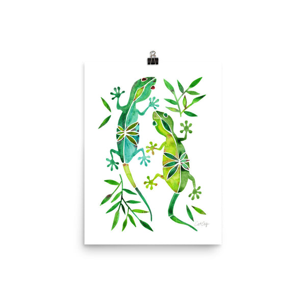 Geckos – Green Palette • Art Print