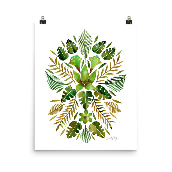 Tropical Symmetry – Olive & Green Palette • Art Print