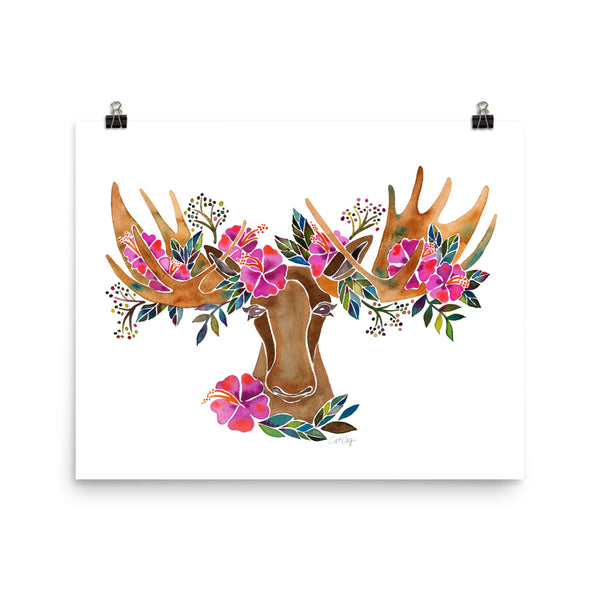Floral Moose – Magenta