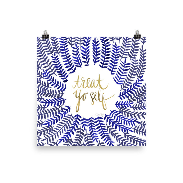 Treat Yo Self – Navy & Gold Palette • Art Print