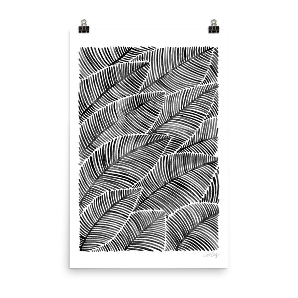 Tropical Leaves – Black Palette  •  Art Print