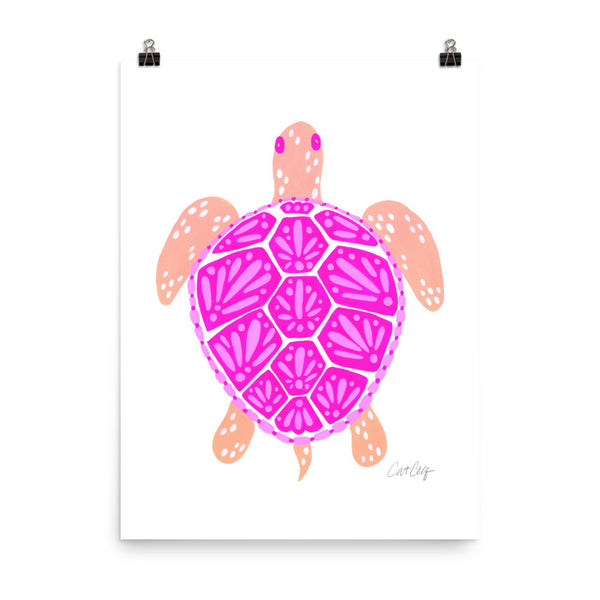 Sea Turtle – Pink Palette  •  Art Print