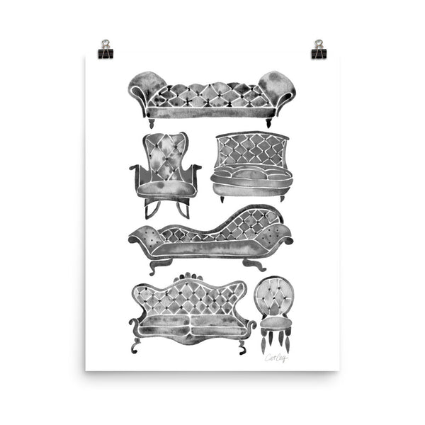 Victorian Lounge – Black Palette • Art Print