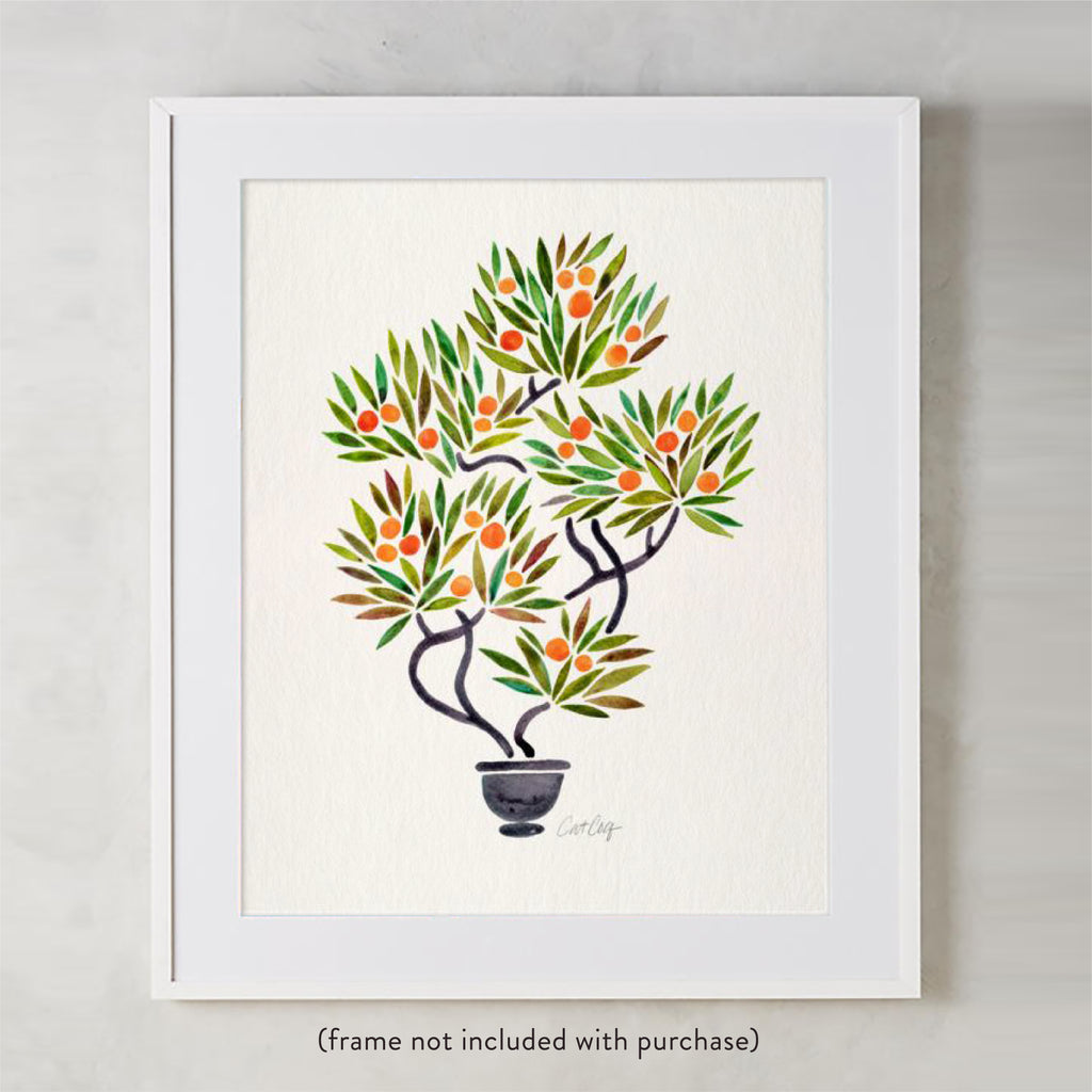 bonsai tree print Bonsai Fruit Tree – Little Oranges • Art Print – CatCoq