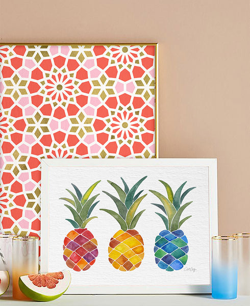 Rainbow Pineapples • Art Print