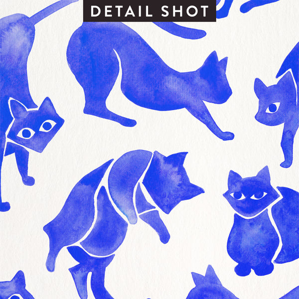 Cat Positions – Blue Palette • Art Print