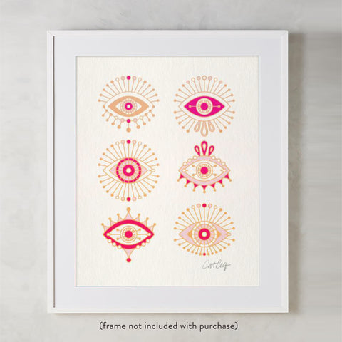 Evil Eyes – Pink Ombré Palette • Art Print
