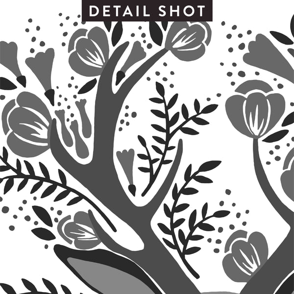 Floral Antlers – Black Palette • Art Print