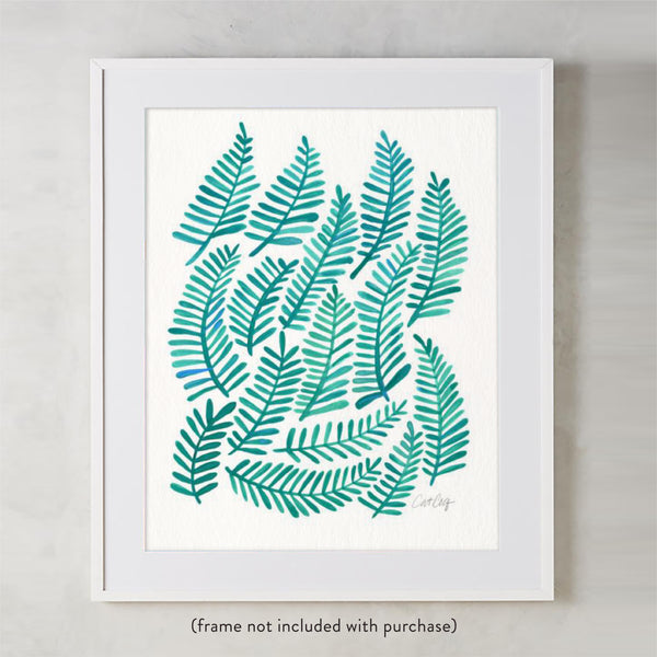 Fronds – Turquoise Palette • Art Print