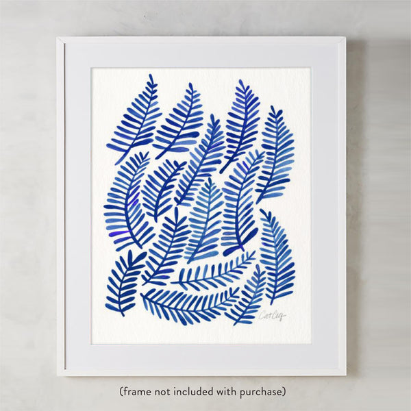 Fronds – Navy Palette • Art Print