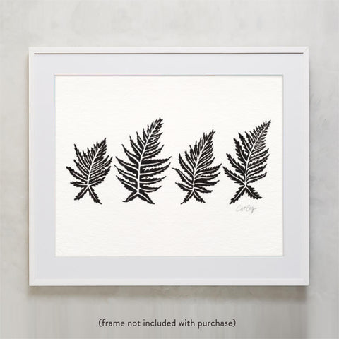 Inked Ferns – Black Ink • Art Print