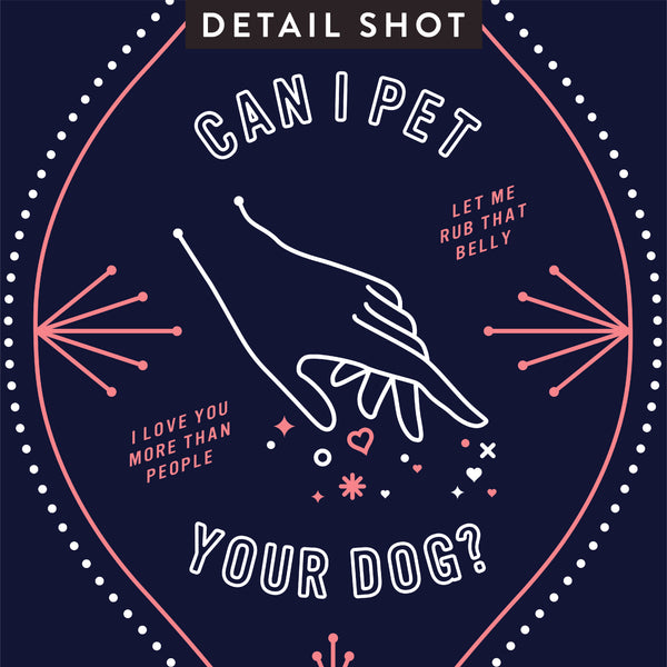 Can I Pet Your Dog – Navy & Blush Palette • Art Print