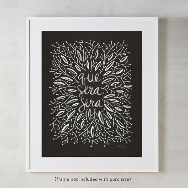 Whatever Will Be, Will Be – Illustrated White Ink on Black • Art Print