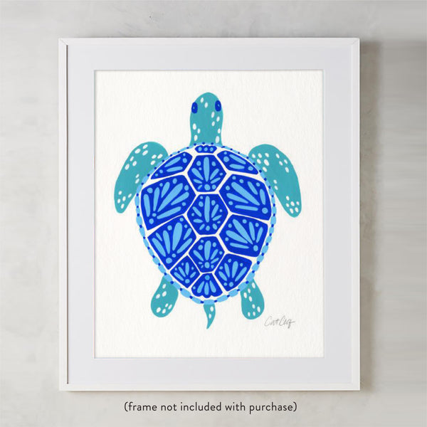 Sea Turtle – Blue Palette  •  Art Print