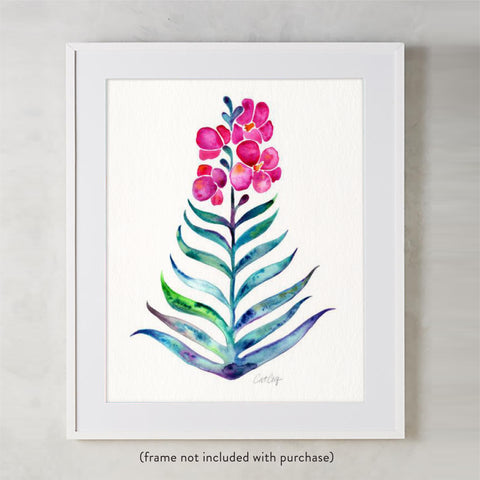 Orchid Bloom – Fuchsia & Indigo Palette • Art Print