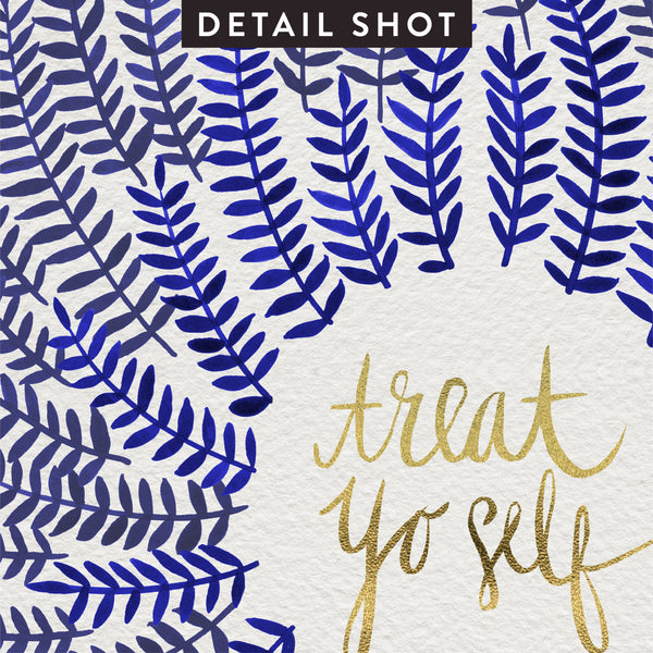 Treat Yo Self – Navy & Gold Palette • Art Print