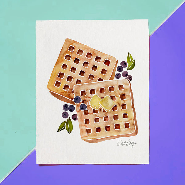 Blueberry Breakfast Waffles • Art Print