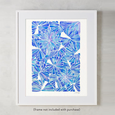 Water Lilies – Blue Palette  •  Art Print