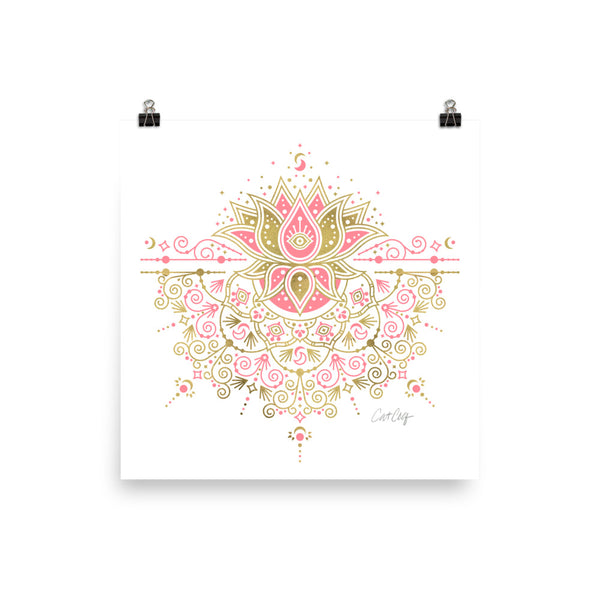 Lotus Blossom Mandala - Blush and Gold