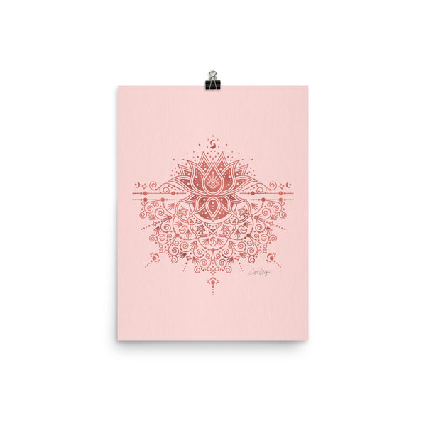 Lotus Blossom Mandala - Blush Rose Gold