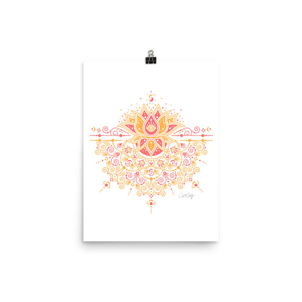 Lotus Blossom Mandala - Orange and Pink