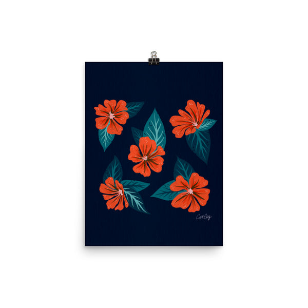 Mountain Wild Flowers - Coral Navy