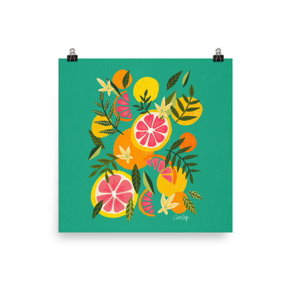 Grapefruit Blooms – Turquoise