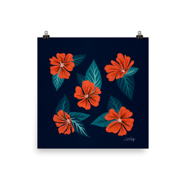 Mountain Wild Flowers - Coral Navy