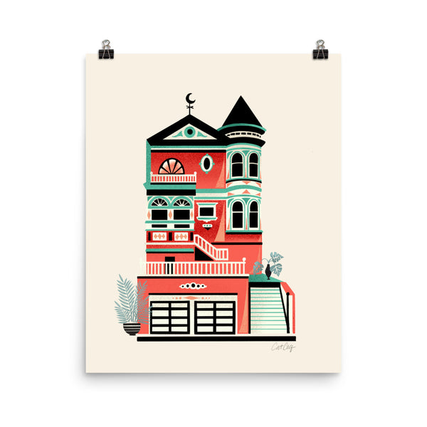 Victorian Homes - Red Turquoise