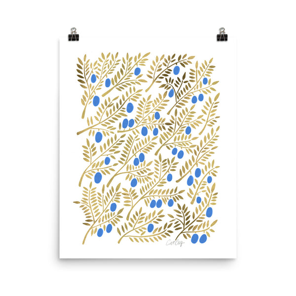 Olive Branches - Blue and Gold