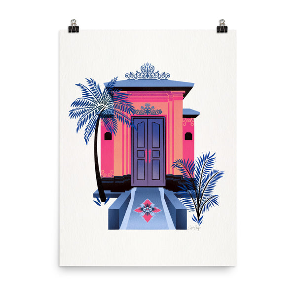 Balinese Doorway - Indigo and Pink