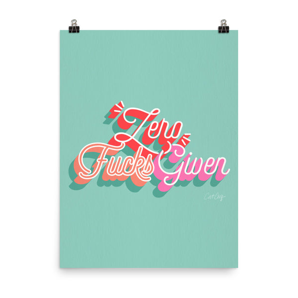 Zero F*cks Given – Mint & Pink