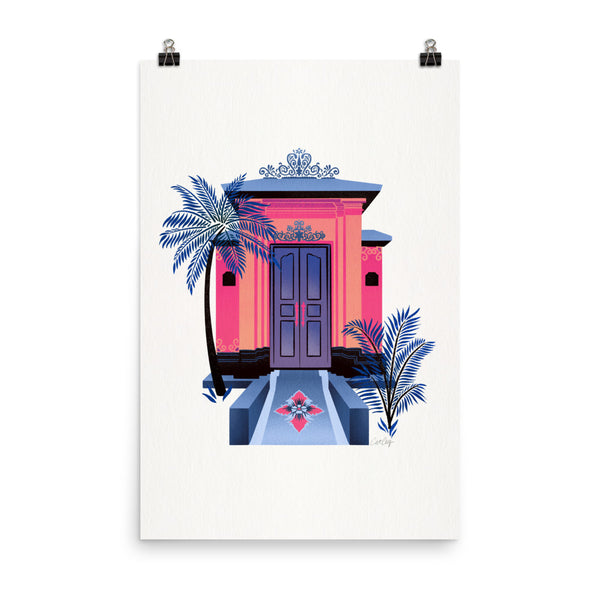 Balinese Doorway - Indigo and Pink