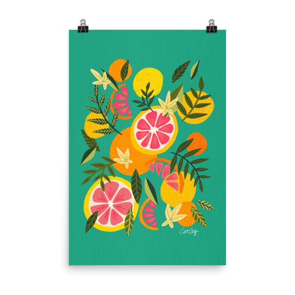 Grapefruit Blooms – Turquoise