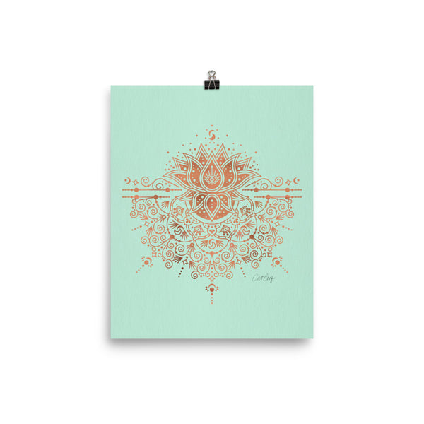 Lotus Blossom Mandala - Copper Mint