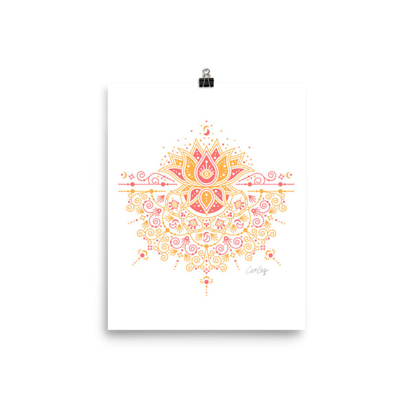 Lotus Blossom Mandala - Orange and Pink