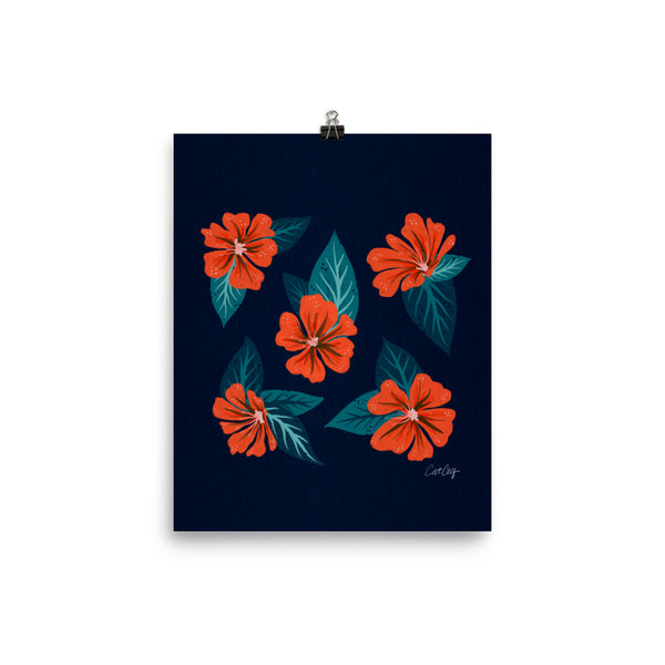 Mountain Wild Flowers - Coral Navy