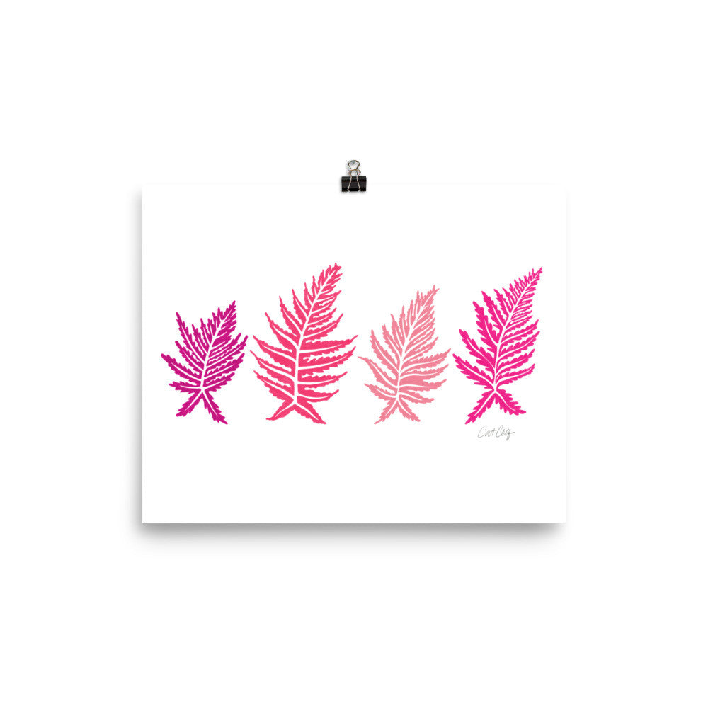 Inked Ferns – Pink Ombré Ink • Art Print