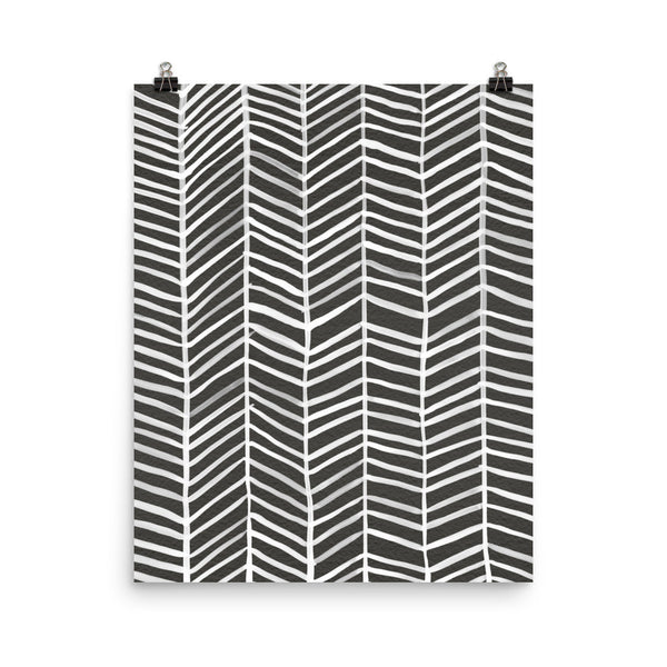 Herringbone – Black Palette • Art Print