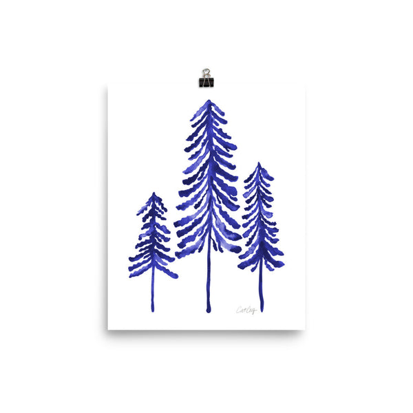 Pine Trees – Navy Palette • Art Print