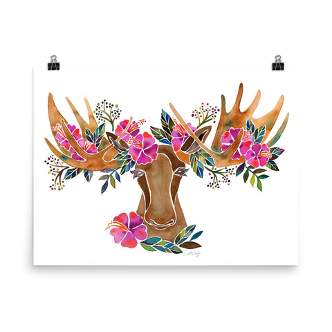 Floral Moose – Magenta