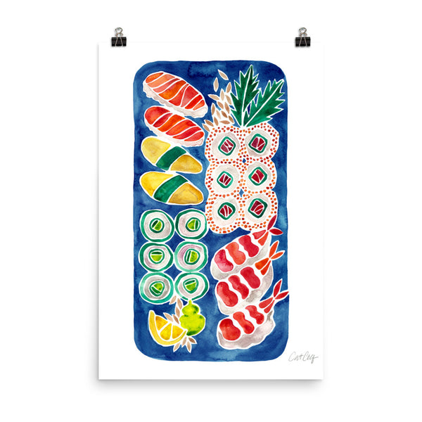 Sushi Collection – Navy Platter • Art Print