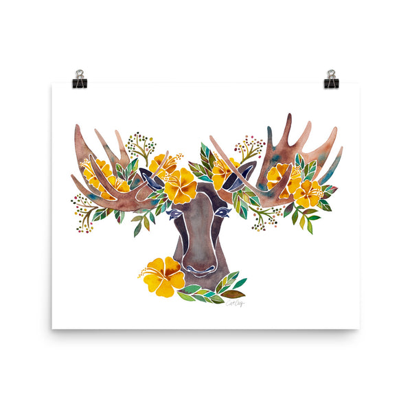 Floral Moose – Yellow