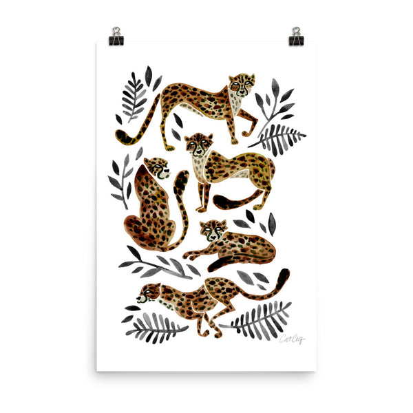 Cheetah Collection – Mocha & Black Palette • Art Print