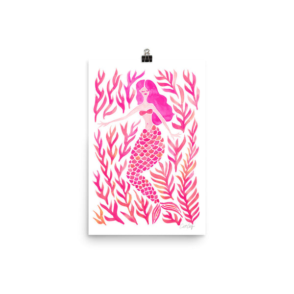 Kelp Forest Mermaid – Pink Palette • Art Print